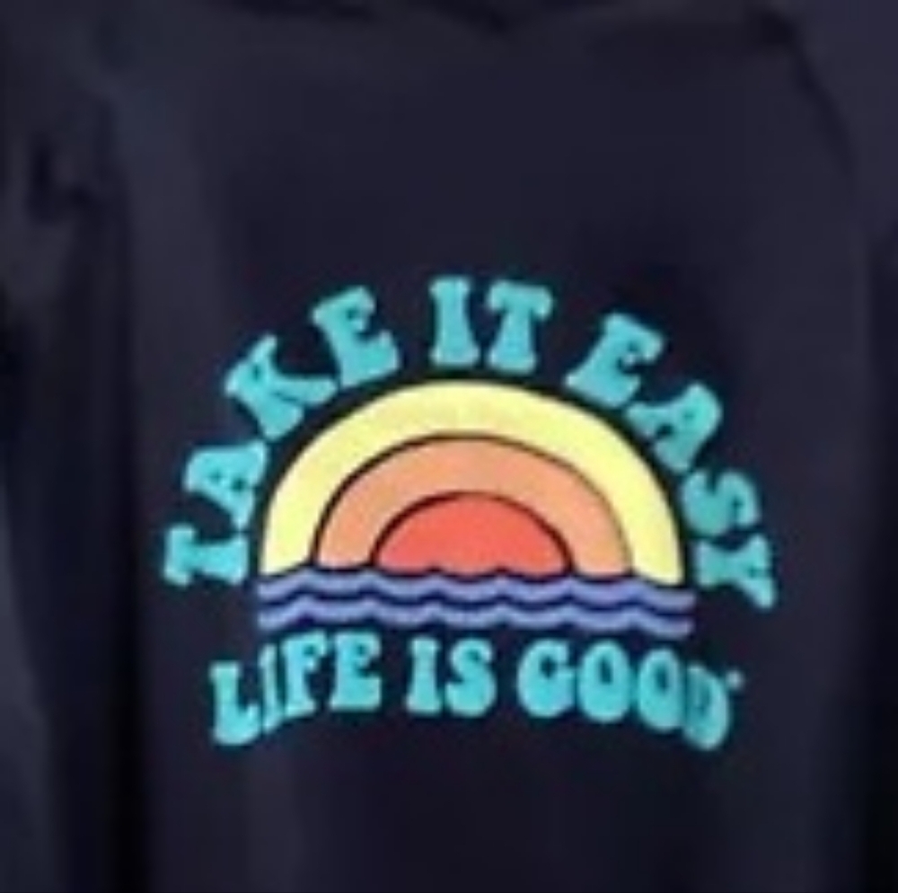 New Life Is Good Kid's Long Sleeve Sunshirt Size Large UPF 50+ - Picture 2 of 2